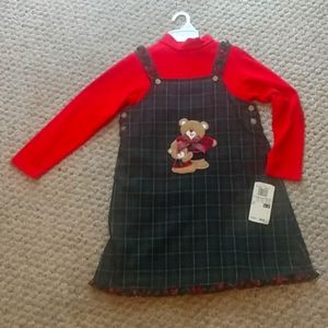 NWT, Vintage, b.t.kids brand, girls, long sleeved, 2 piece dress, size 6X